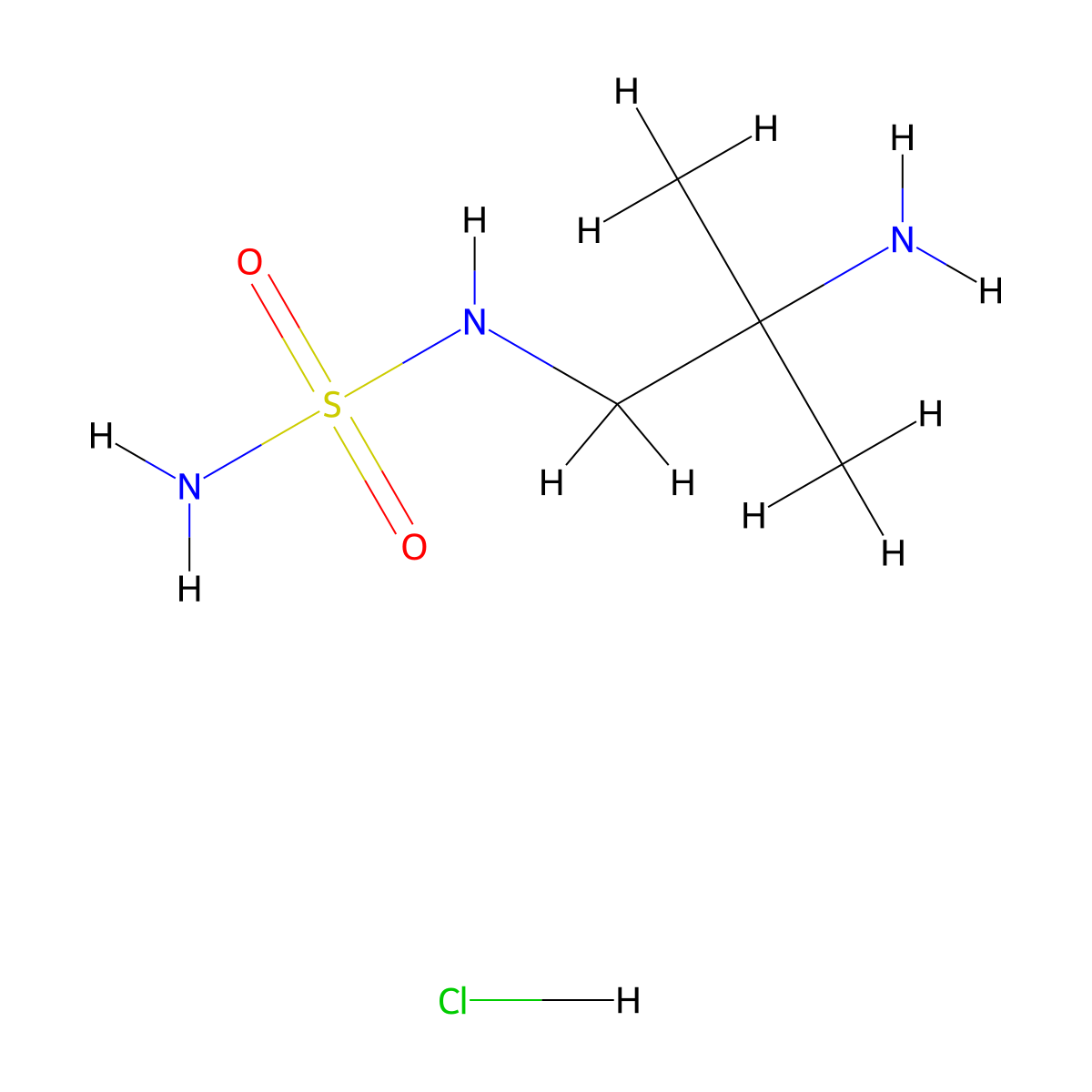 (2-Amino-2-methylpropyl)(sulfamoyl)amine hydrochloride molecular structure, CAS 2089277-81-4