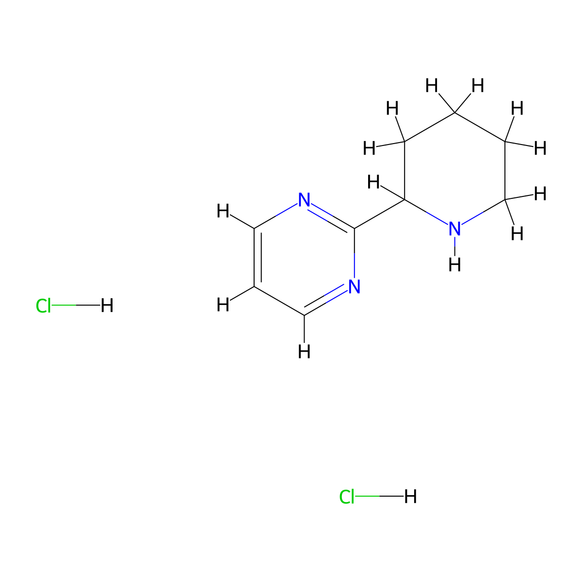 2-(Piperidin-2-yl)pyrimidine dihydrochloride molecular structure, CAS 2089277-82-5