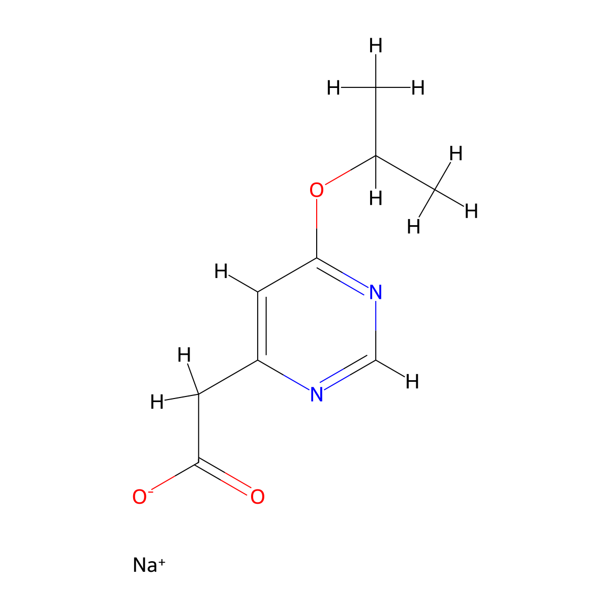 Sodium 2-[6-(propan-2-yloxy)pyrimidin-4-yl]acetate molecular structure, CAS 2089277-86-9