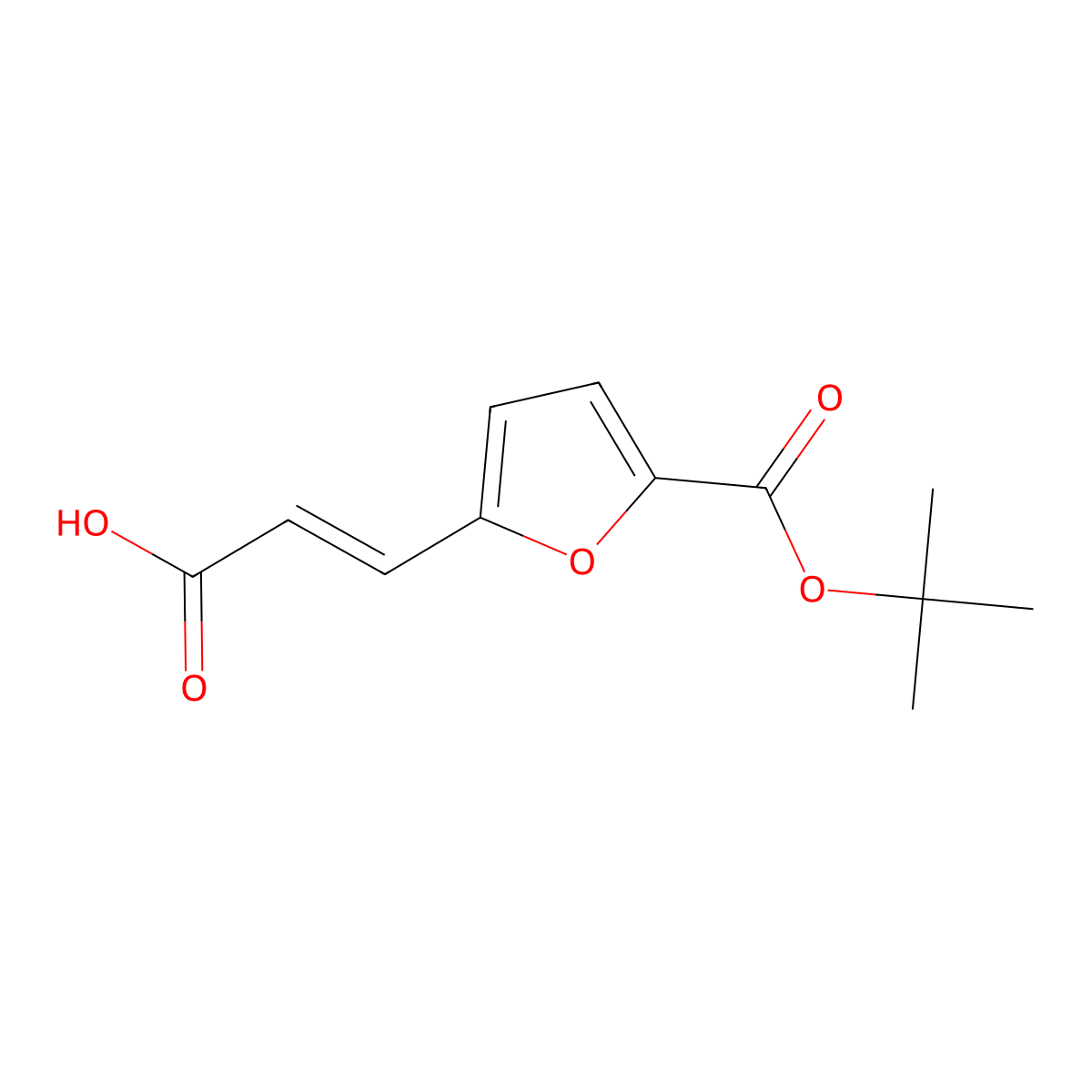 (2E)-3-{5-[(tert-butoxy)carbonyl]furan-2-yl}prop-2-enoic acid molecular structure, CAS 2089278-96-4