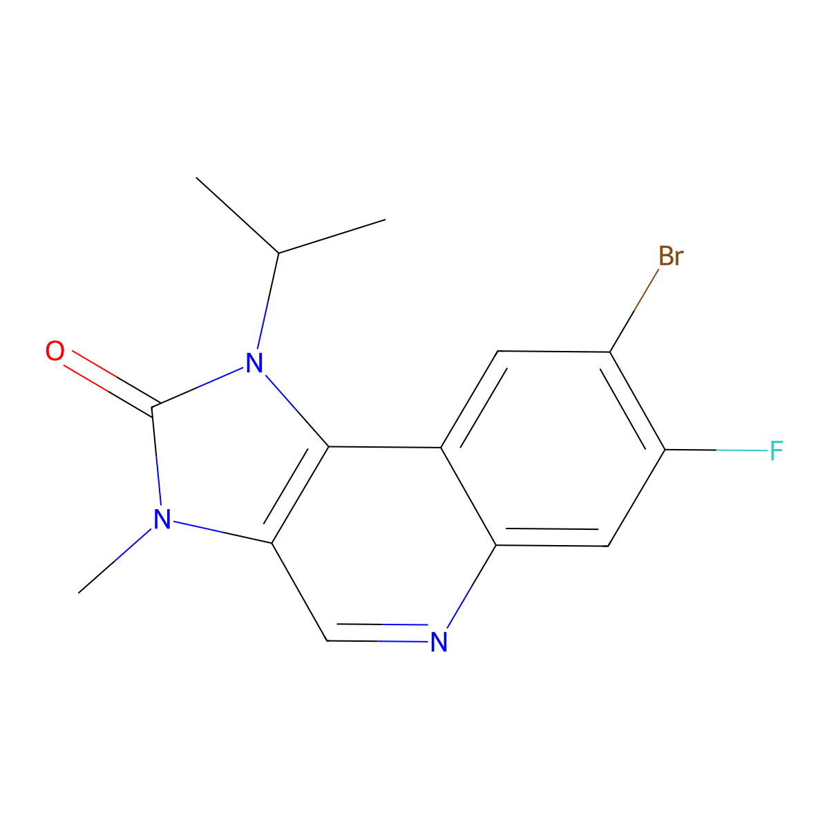 8-Bromo-7-fluoro-3-methyl-1-propan-2-ylimidazo[4,5-c]quinolin-2-one molecular structure, CAS 2089288-27-5