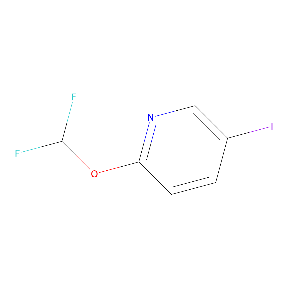 2-(Difluoromethoxy)-5-iodopyridine molecular structure, CAS 2089291-76-7