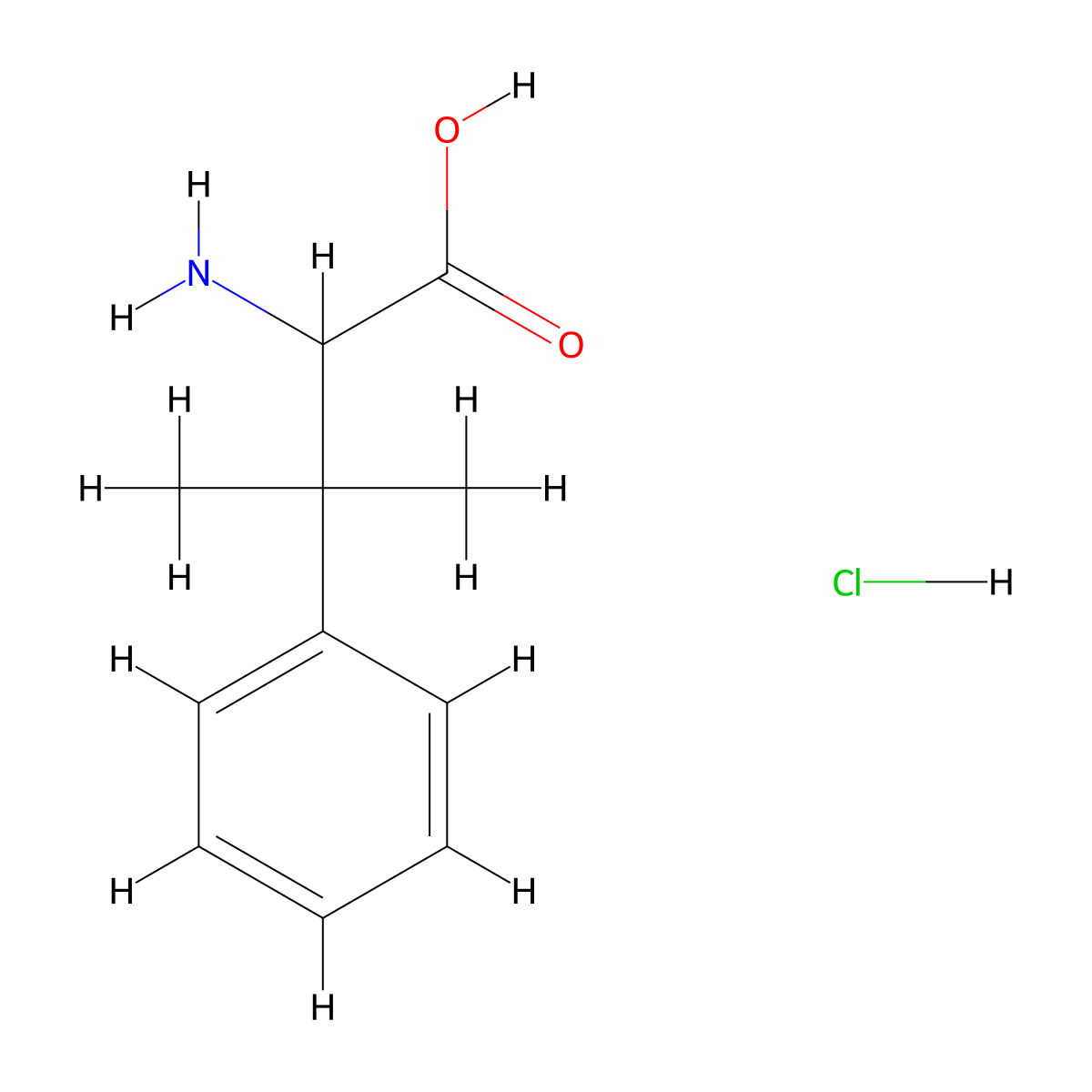 2-Amino-3-methyl-3-phenylbutanoic acid hydrochloride molecular structure, CAS 2089291-82-5