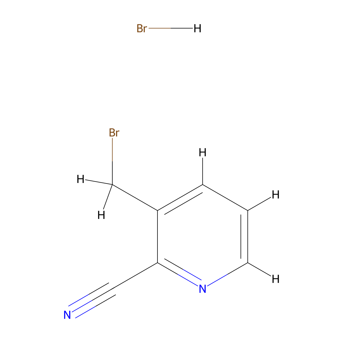 3-(Bromomethyl)picolinonitrile hydrobromide molecular structure, CAS 2089291-86-9