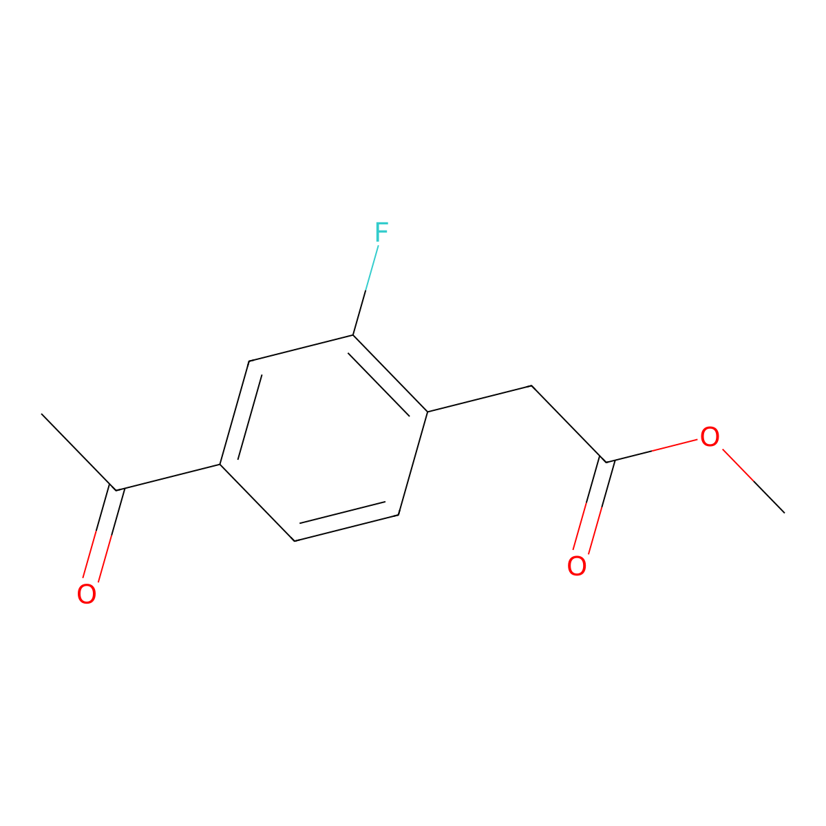 Methyl 2-(4-acetyl-2-fluorophenyl)acetate molecular structure, CAS 2089292-03-3