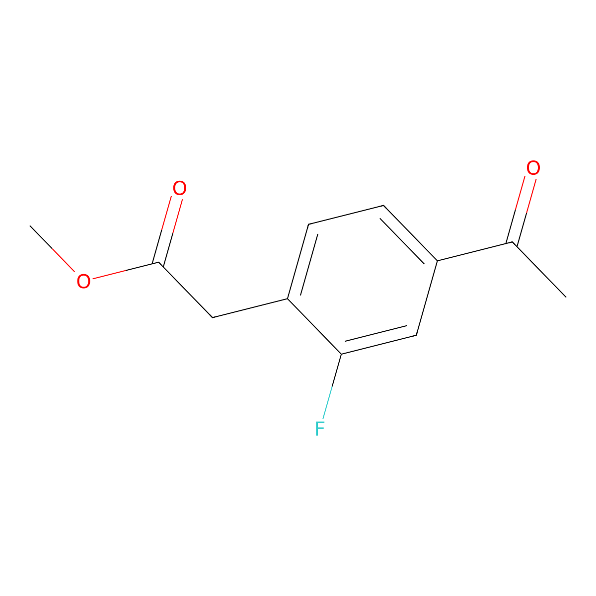 Methyl 2-(4-acetyl-2-fluorophenyl)acetate molecular structure, CAS 2089292-03-3