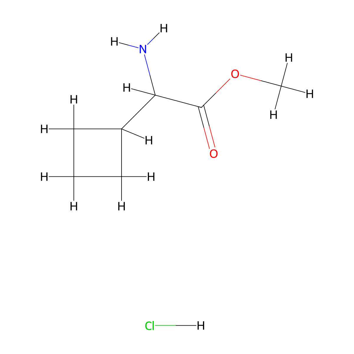 Methyl 2-amino-2-cyclobutylacetate hydrochloride molecular structure, CAS 2089292-08-8