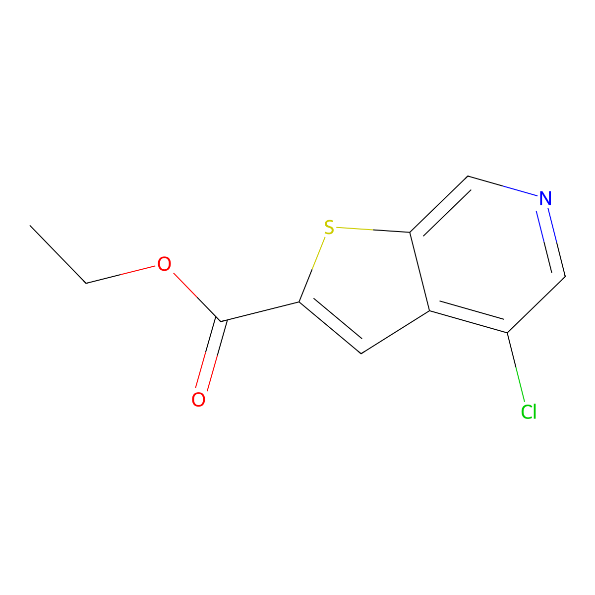 Ethyl 4-chlorothieno[2,3-c]pyridine-2-carboxylate molecular structure, CAS 2089292-26-0
