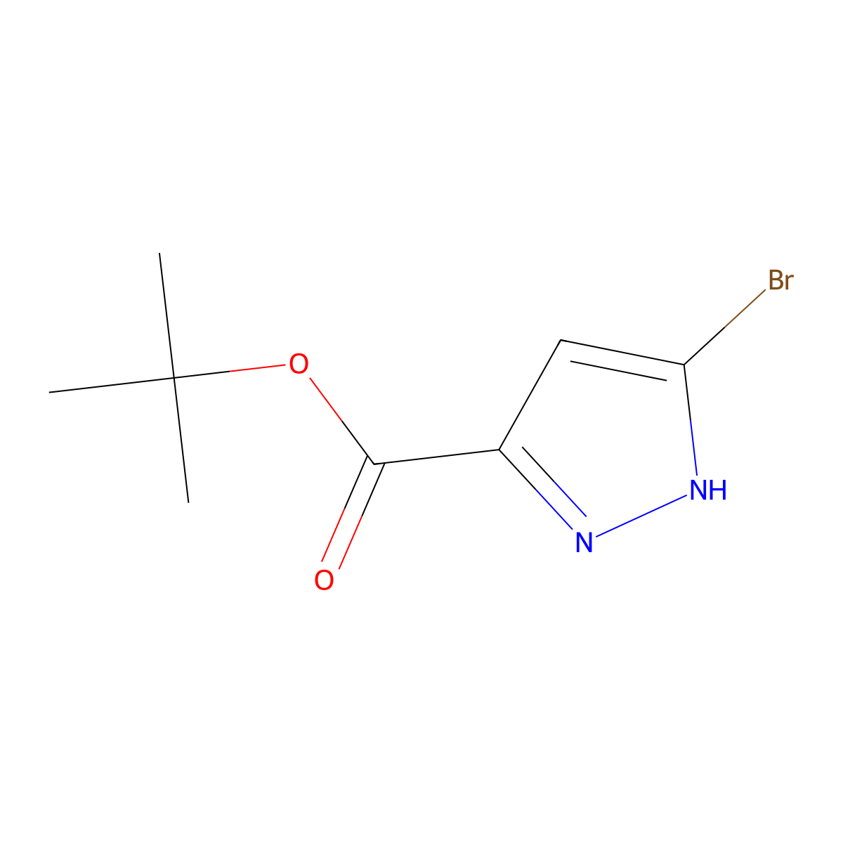tert-butyl 3-bromo-1H-pyrazole-5-carboxylate molecular structure, CAS 2089292-35-1