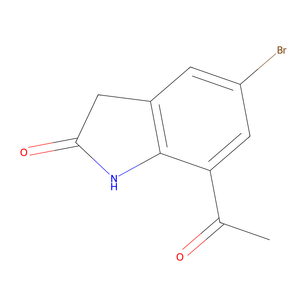 7-Acetyl-5-bromoindolin-2-one molecular structure, CAS 2089292-39-5