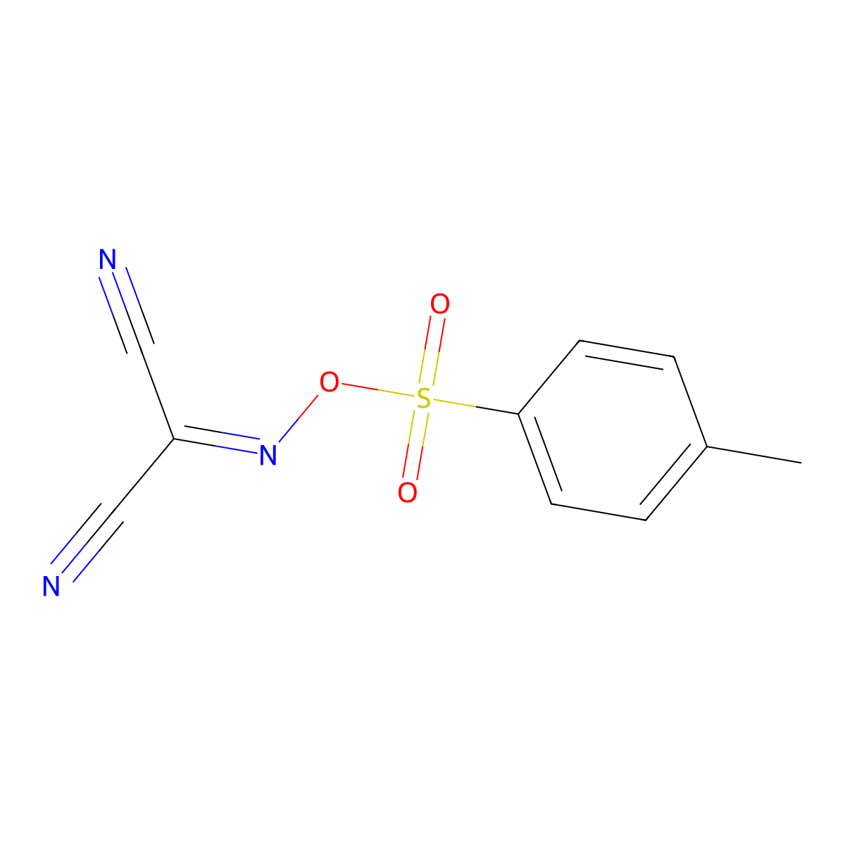 ((((4-Methylphenyl)sulphonyl)oxy)imino)malononitrile molecular structure, CAS 20893-01-0