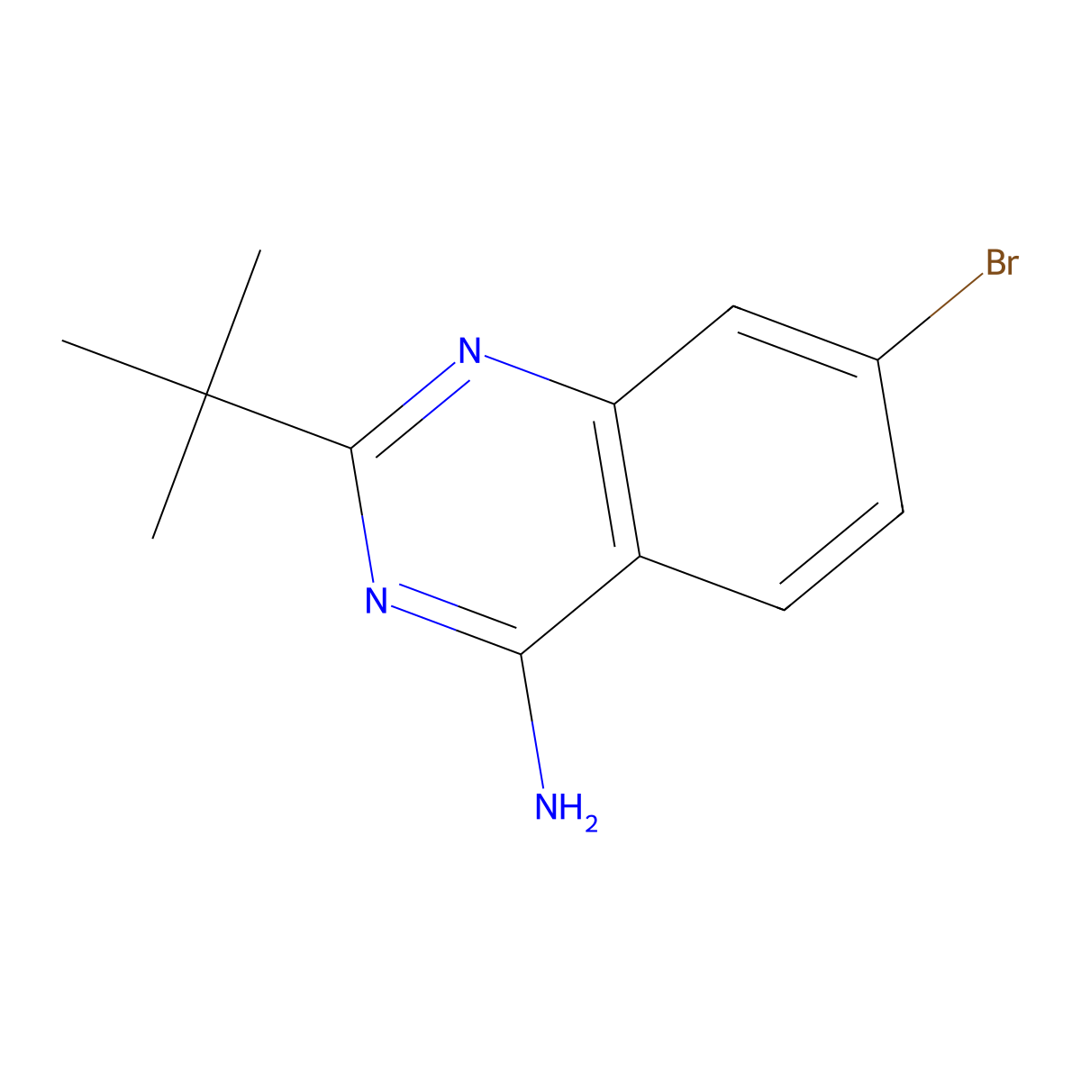 7-Bromo-2-(tert-butyl)quinazolin-4-amine molecular structure, CAS 2089300-53-6