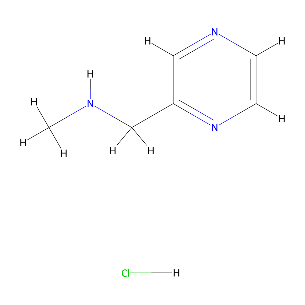 N-Methyl-1-(pyrazin-2-yl)methanamine hydrochloride molecular structure, CAS 2089300-54-7