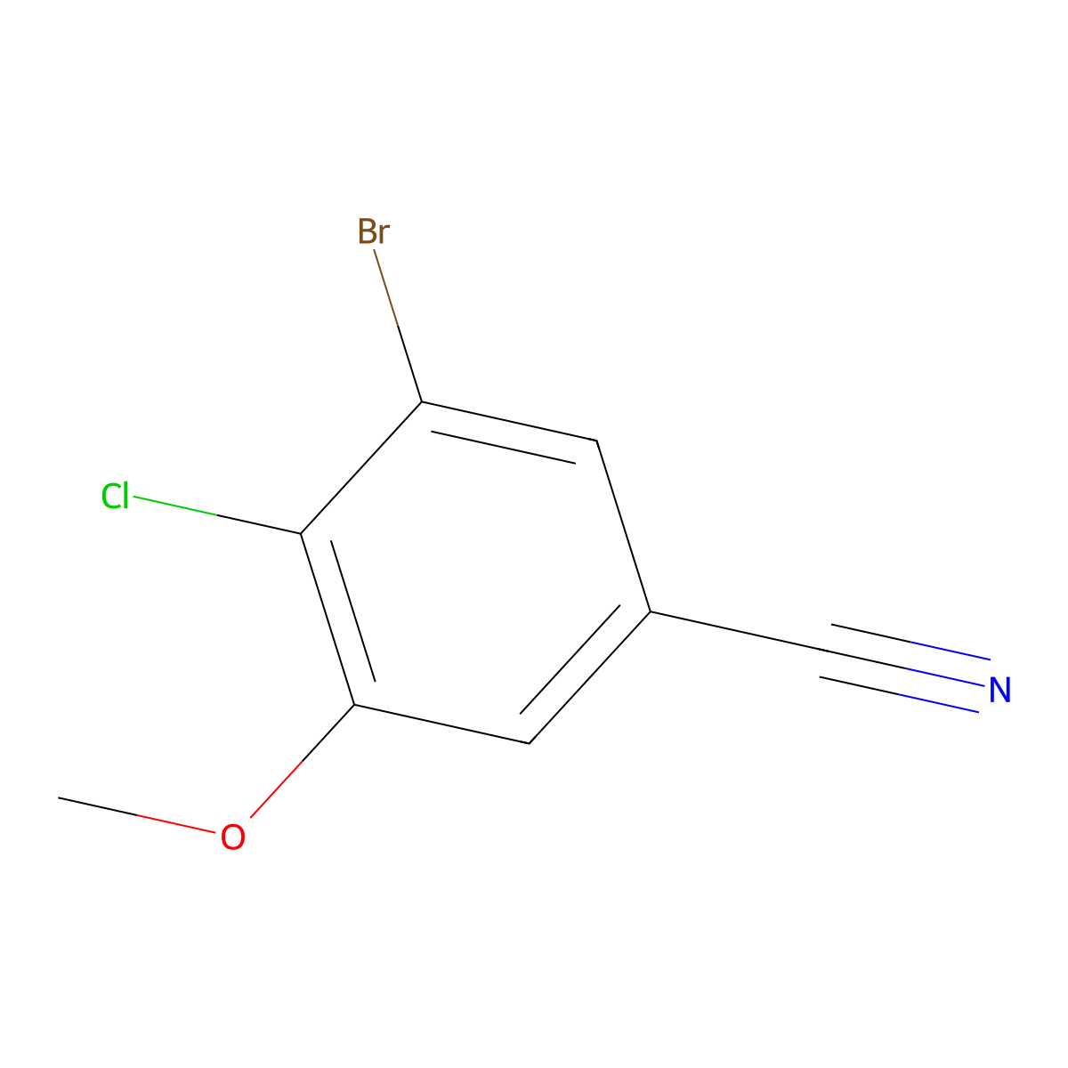 3-Bromo-4-chloro-5-methoxybenzonitrile molecular structure, CAS 2089300-56-9