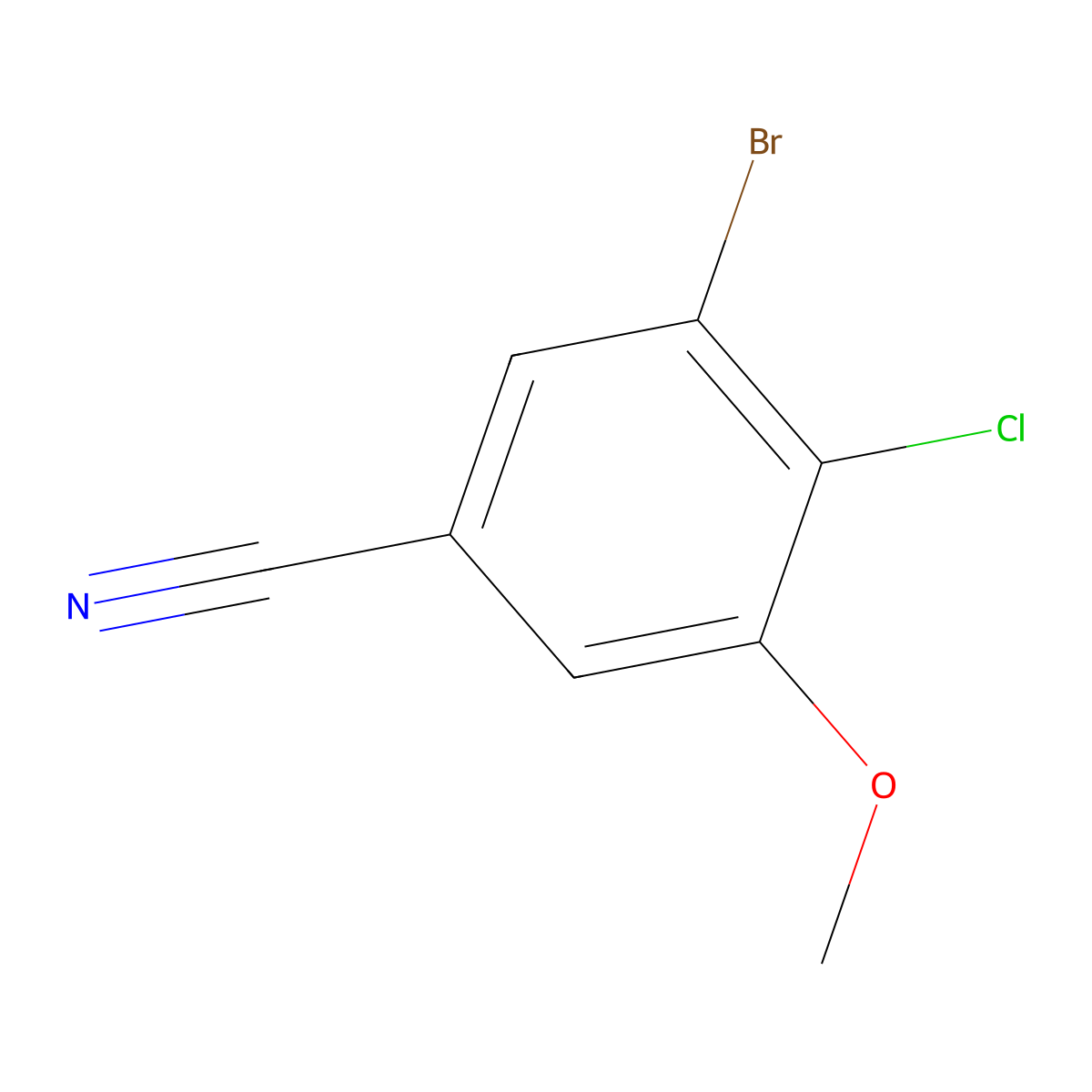 3-Bromo-4-chloro-5-methoxybenzonitrile molecular structure, CAS 2089300-56-9