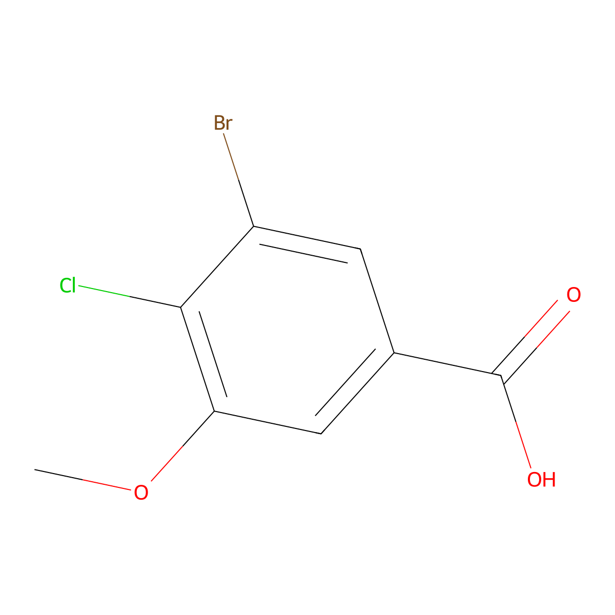 3-Bromo-4-chloro-5-methoxybenzoic acid molecular structure, CAS 2089300-59-2