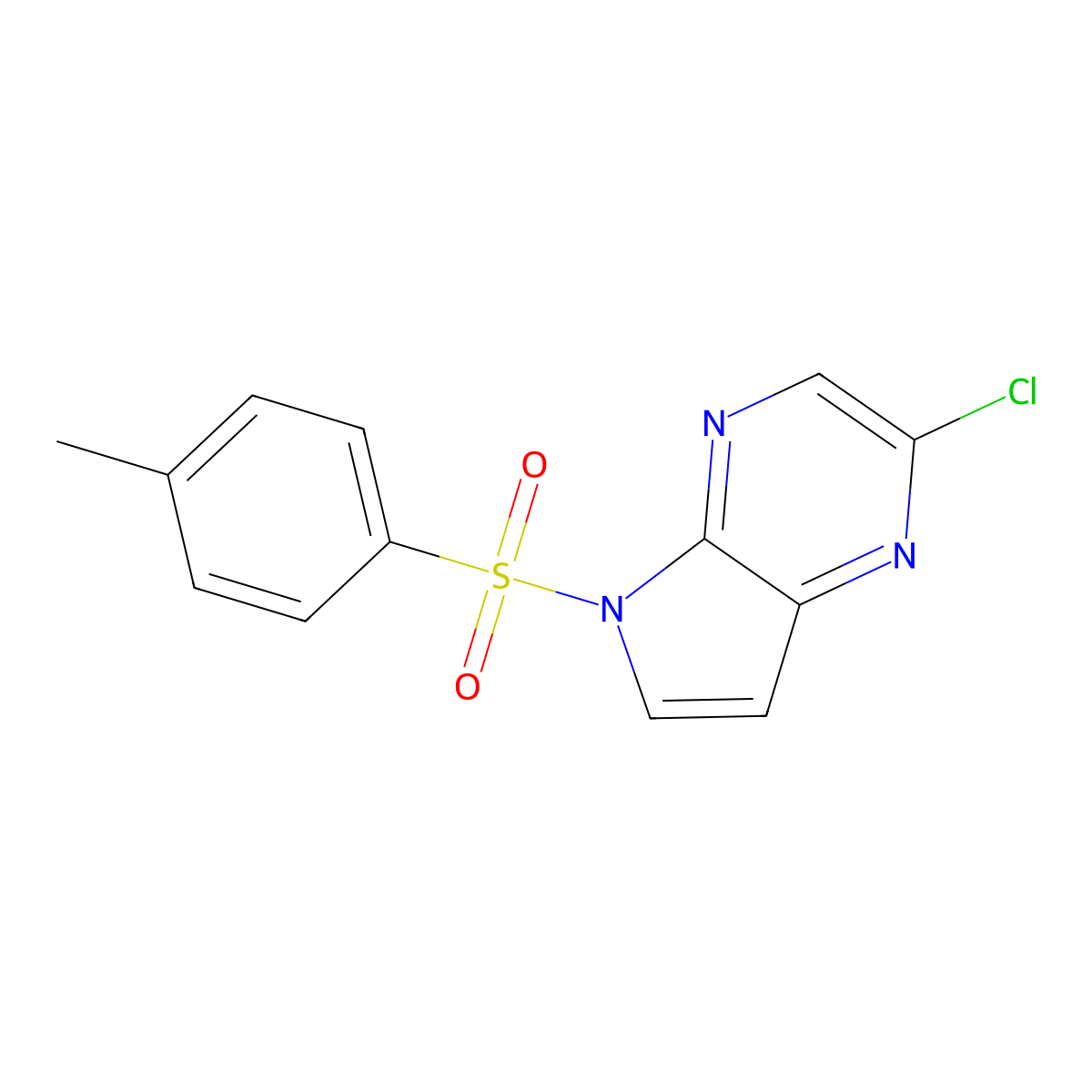 2-Chloro-5-tosyl-5H-pyrrolo[2,3-b]pyrazine molecular structure, CAS 2089300-75-2