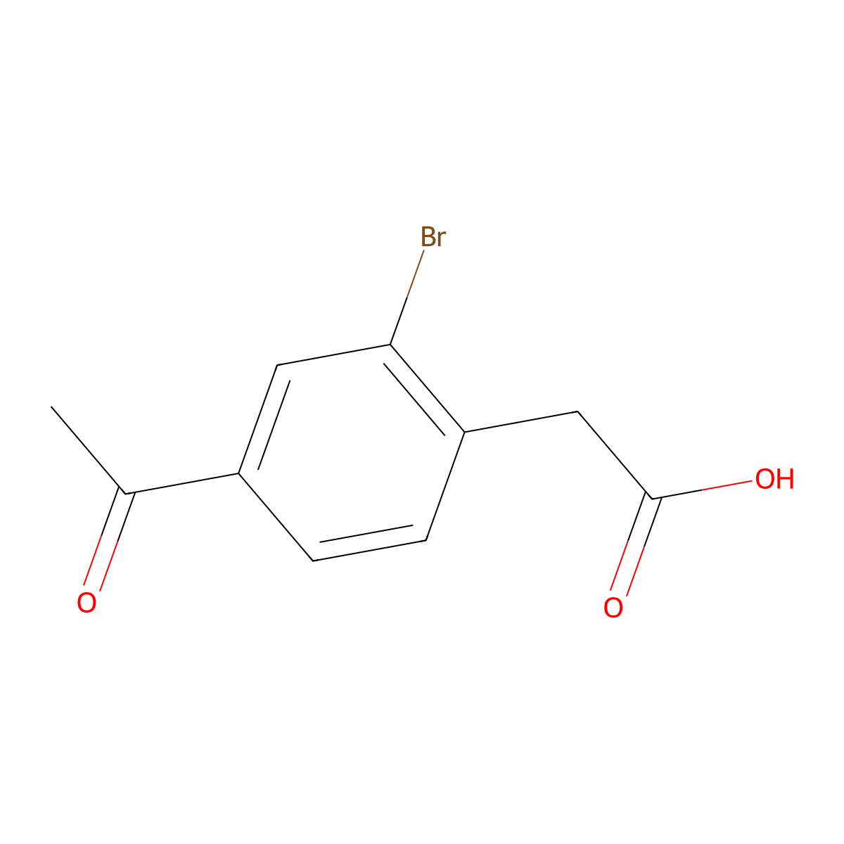 2-(4-Acetyl-2-bromophenyl)acetic acid molecular structure, CAS 2089300-90-1