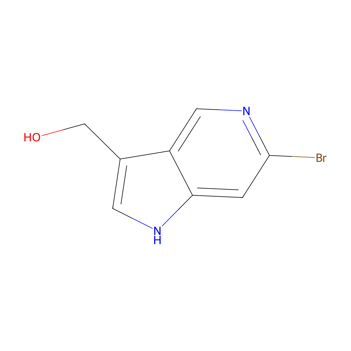 (6-Bromo-1H-pyrrolo[3,2-c]pyridin-3-yl)methanol molecular structure, CAS 2089300-96-7