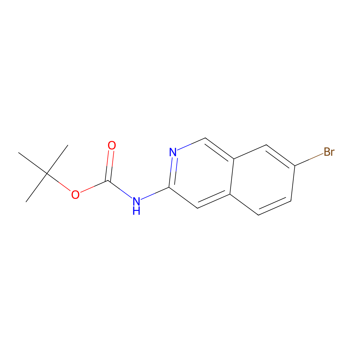 tert-Butyl (7-bromoisoquinolin-3-yl)carbamate molecular structure, CAS 2089301-09-5