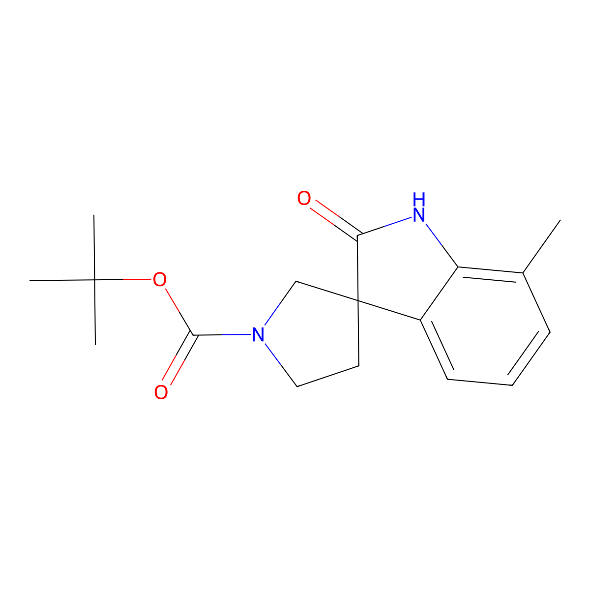 tert-Butyl 7-methyl-2-oxospiro[indoline-3,3'-pyrrolidine]-1'-carboxylate molecular structure, CAS 2089301-28-8