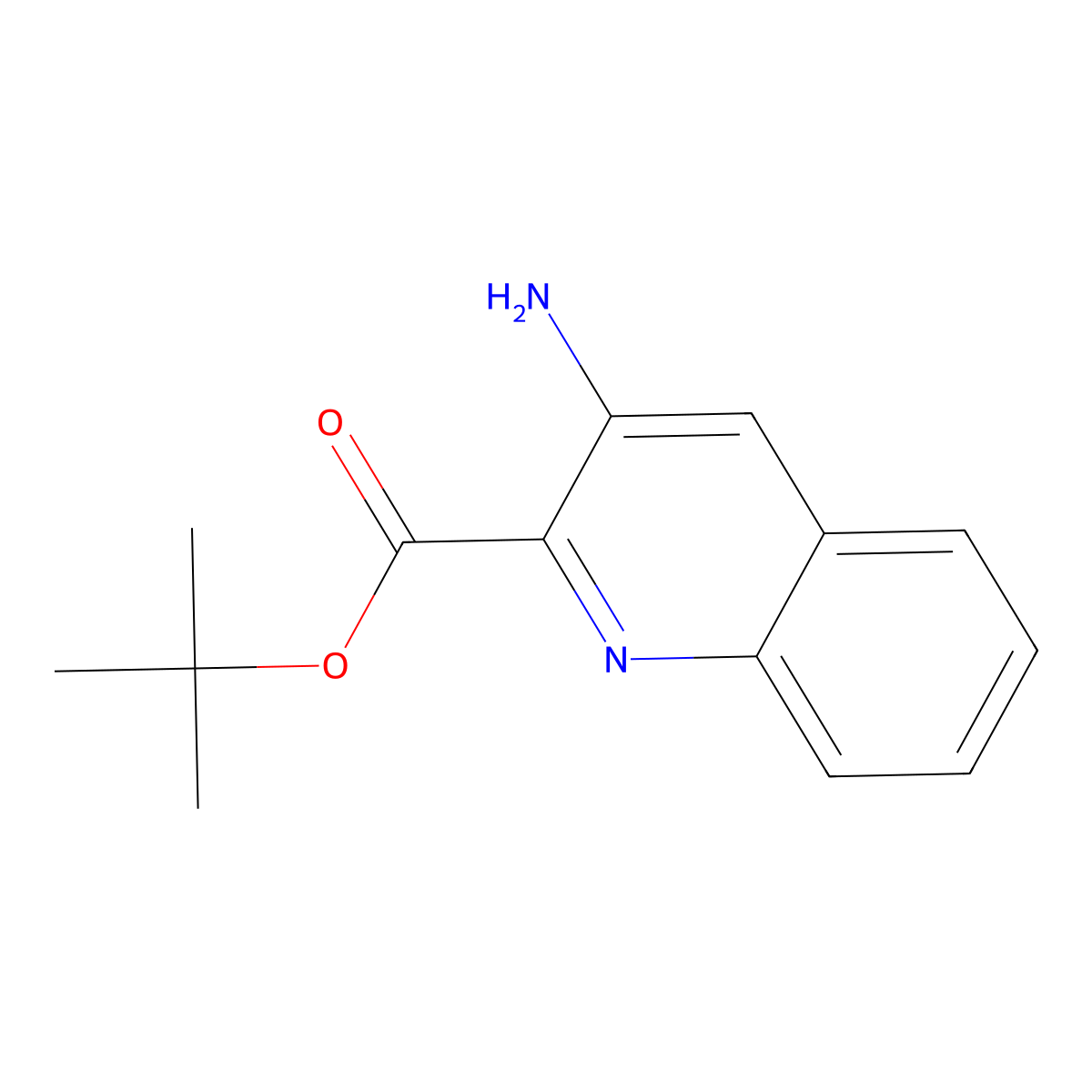 tert-Butyl 3-aminoquinoline-2-carboxylate molecular structure, CAS 2089301-53-9