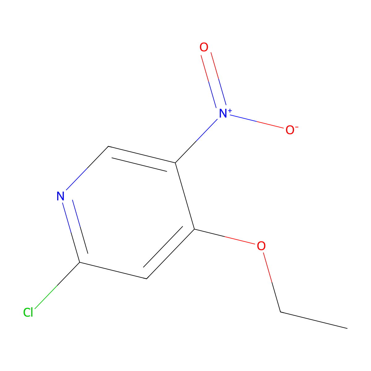 2-Chloro-4-ethoxy-5-nitropyridine molecular structure, CAS 2089301-54-0