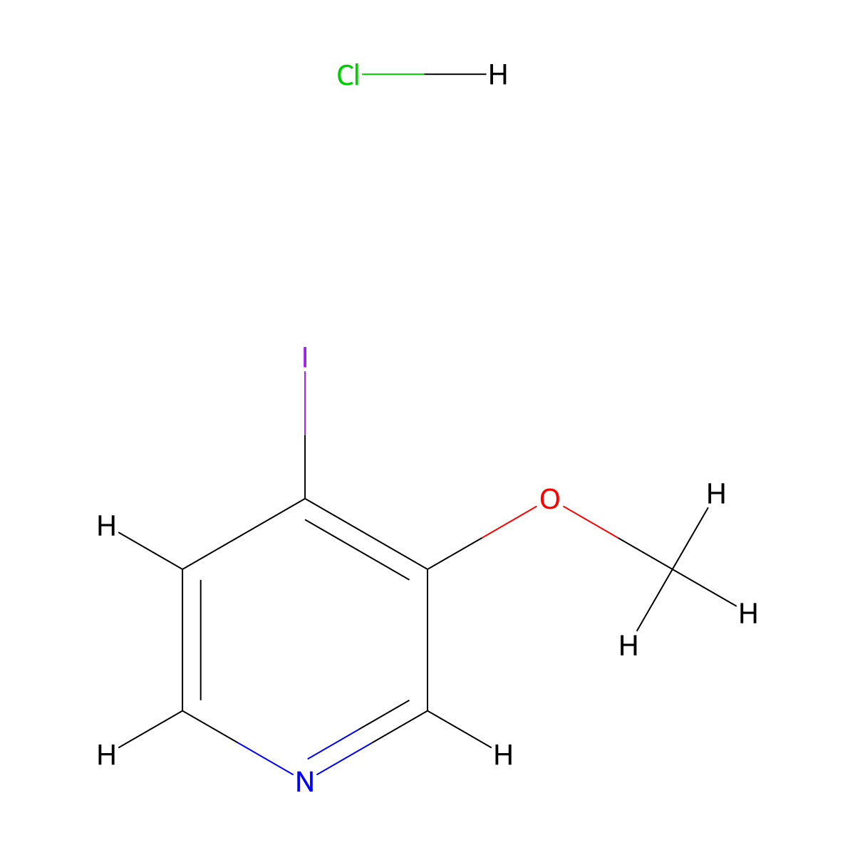 4-Iodo-3-methoxypyridine hydrochloride molecular structure, CAS 2089309-83-9