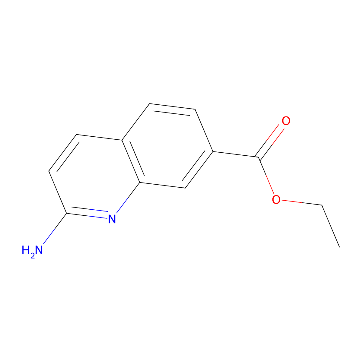 Ethyl 2-aminoquinoline-7-carboxylate molecular structure, CAS 2089309-84-0