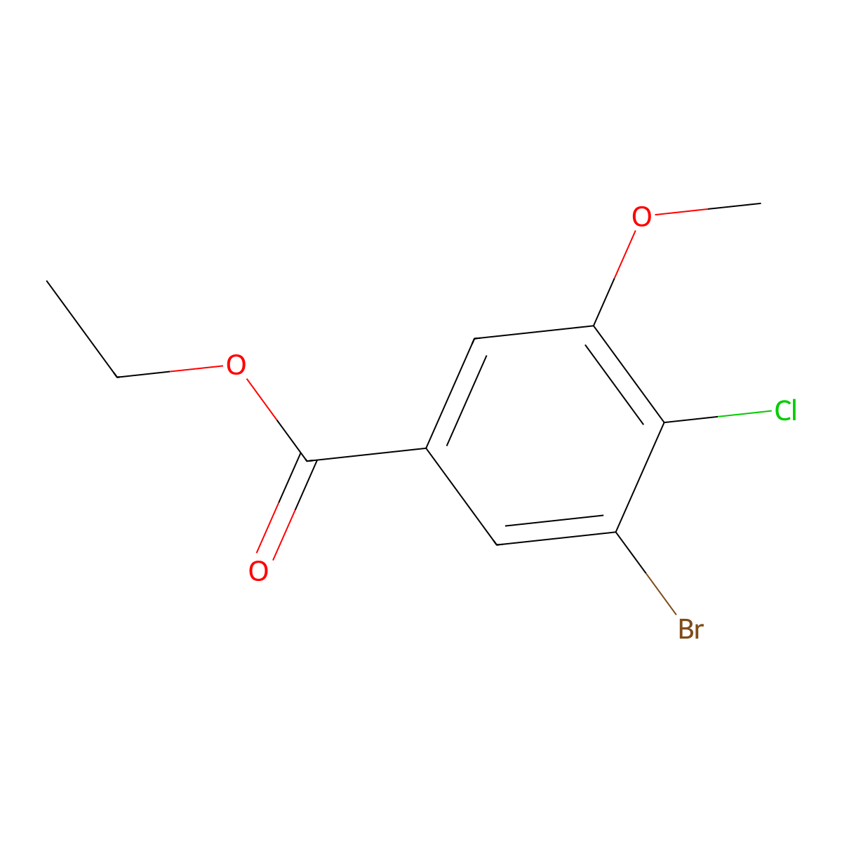 Ethyl 3-bromo-4-chloro-5-methoxybenzoate molecular structure, CAS 2089309-92-0
