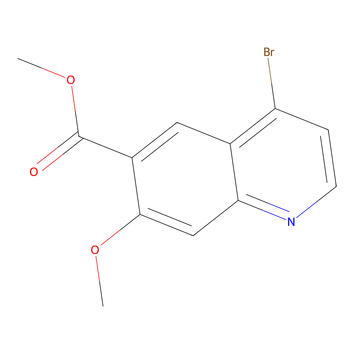 Methyl 4-bromo-7-methoxyquinoline-6-carboxylate molecular structure, CAS 2089310-53-0