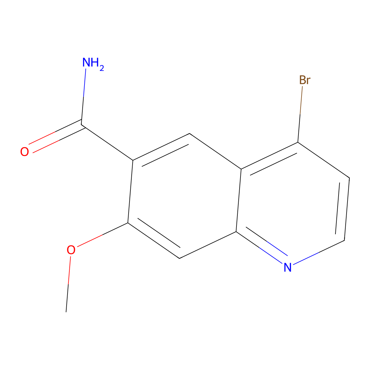 4-Bromo-7-methoxyquinoline-6-carboxamide molecular structure, CAS 2089310-92-7