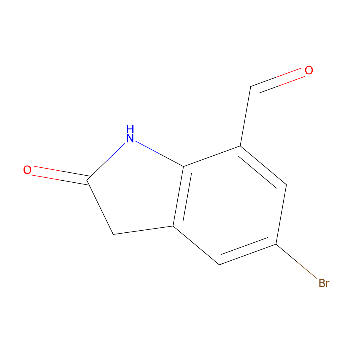 5-Bromo-2-oxoindoline-7-carbaldehyde molecular structure, CAS 2089311-07-7