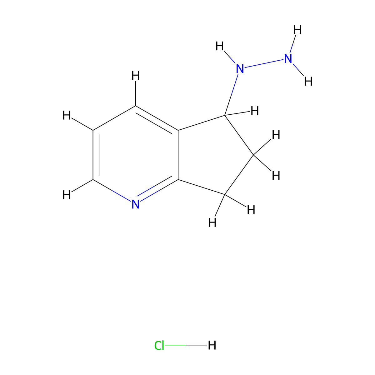 5-Hydrazinyl-6,7-dihydro-5H-cyclopenta[b]pyridine hydrochloride molecular structure, CAS 2089311-19-1