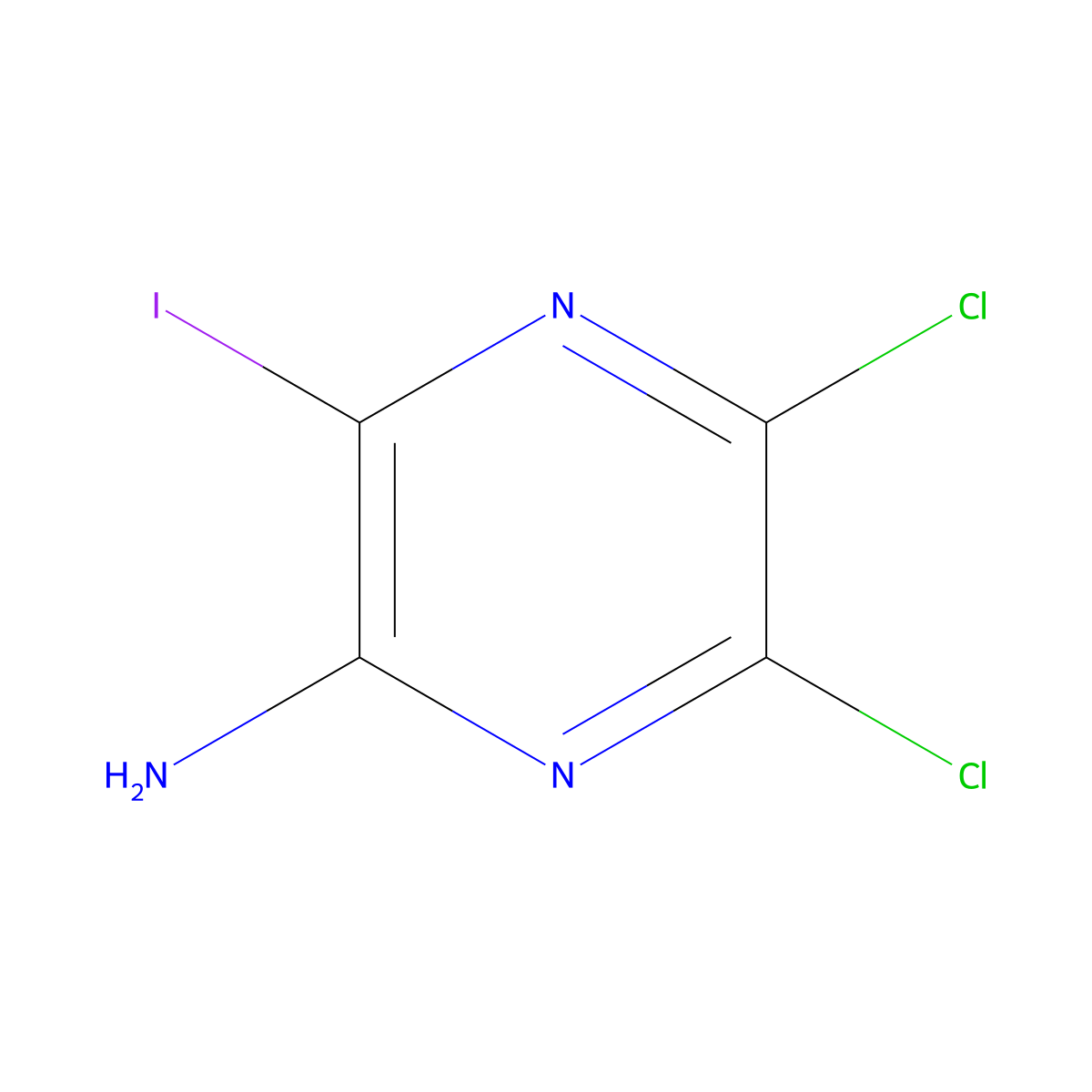 5,6-Dichloro-3-iodopyrazin-2-amine molecular structure, CAS 2089311-22-6