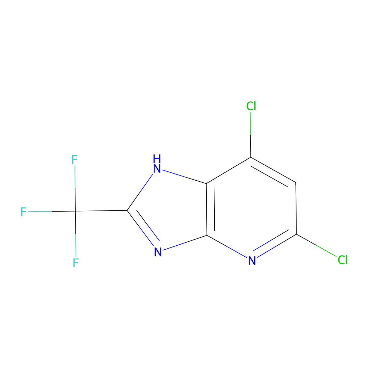 5,7-Dichloro-2-(trifluoromethyl)-1H-imidazo[4,5-b]pyridine molecular structure, CAS 2089311-29-3