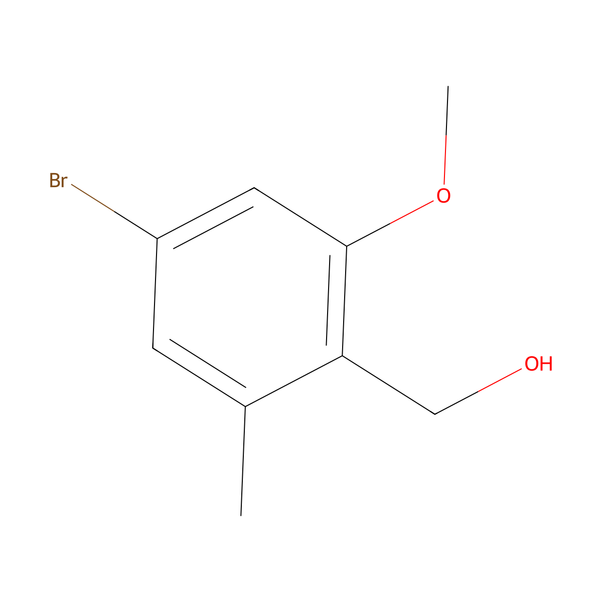 (4-Bromo-2-methoxy-6-methylphenyl)methanol molecular structure, CAS 2089311-39-5