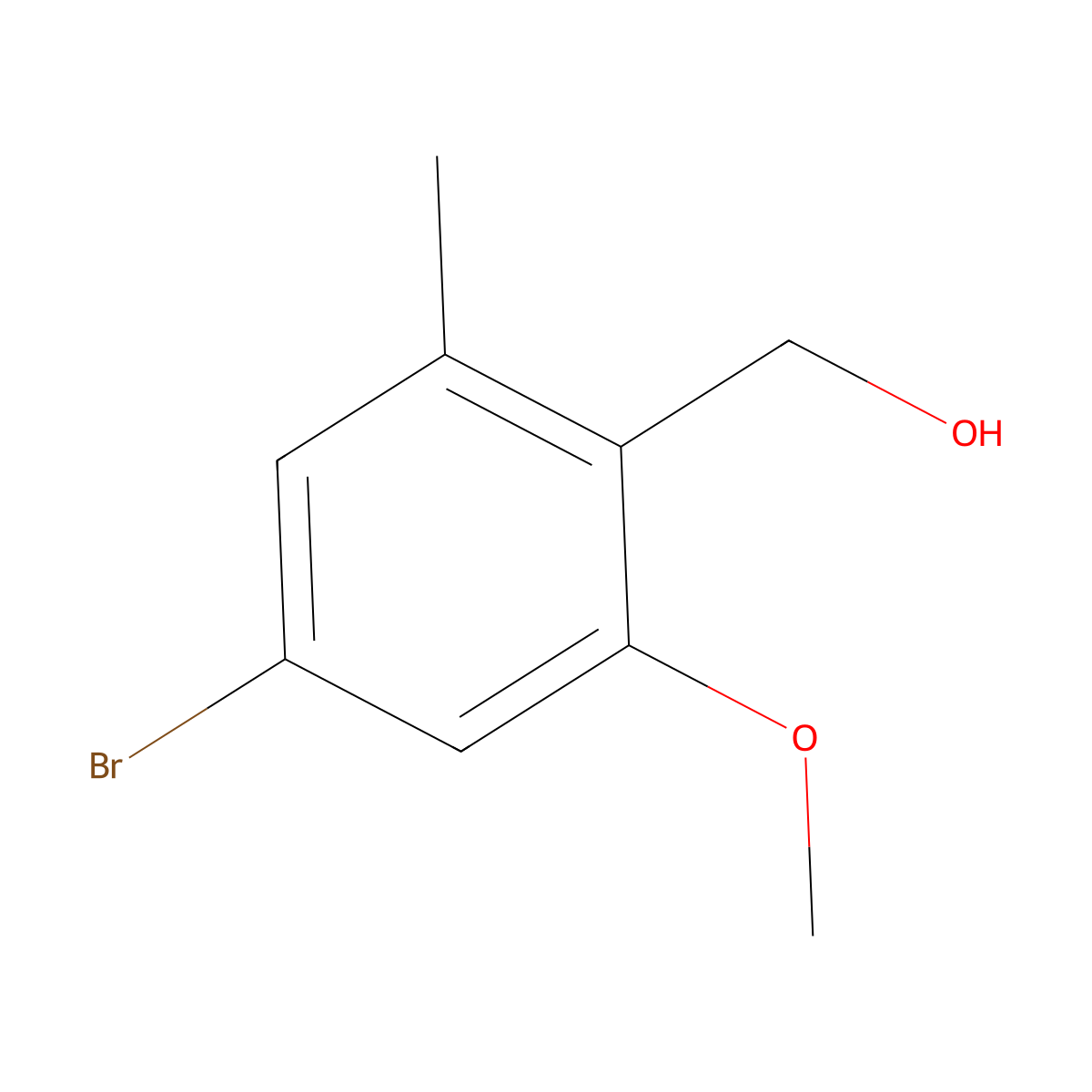(4-Bromo-2-methoxy-6-methylphenyl)methanol molecular structure, CAS 2089311-39-5
