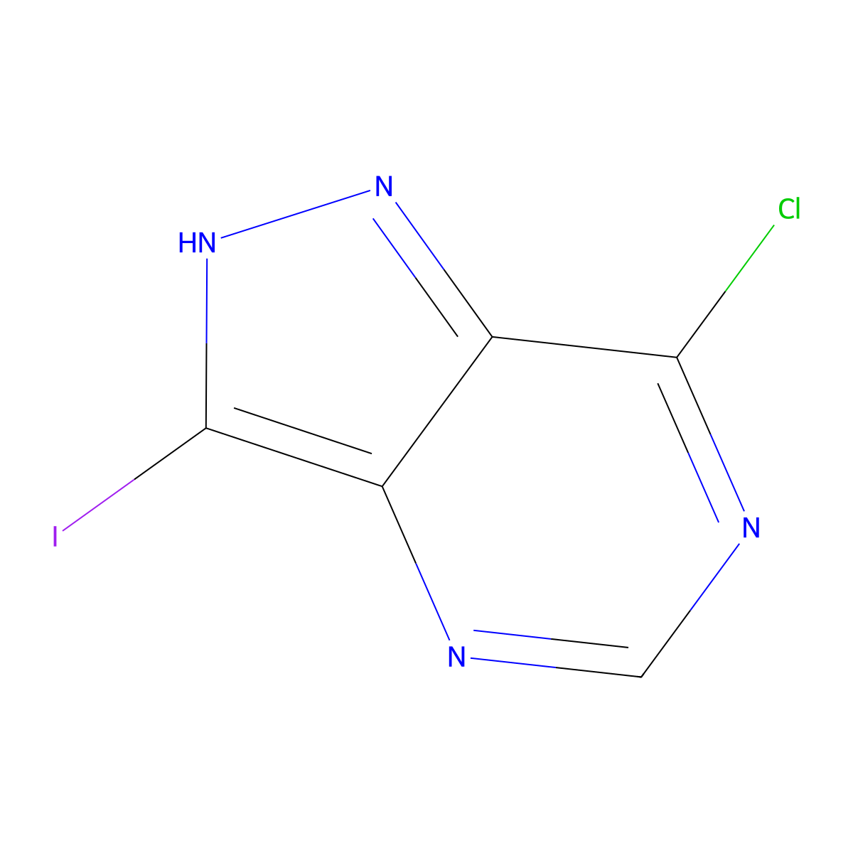 7-Chloro-3-iodo-1H-pyrazolo[4,3-d]pyrimidine molecular structure, CAS 2089311-40-8