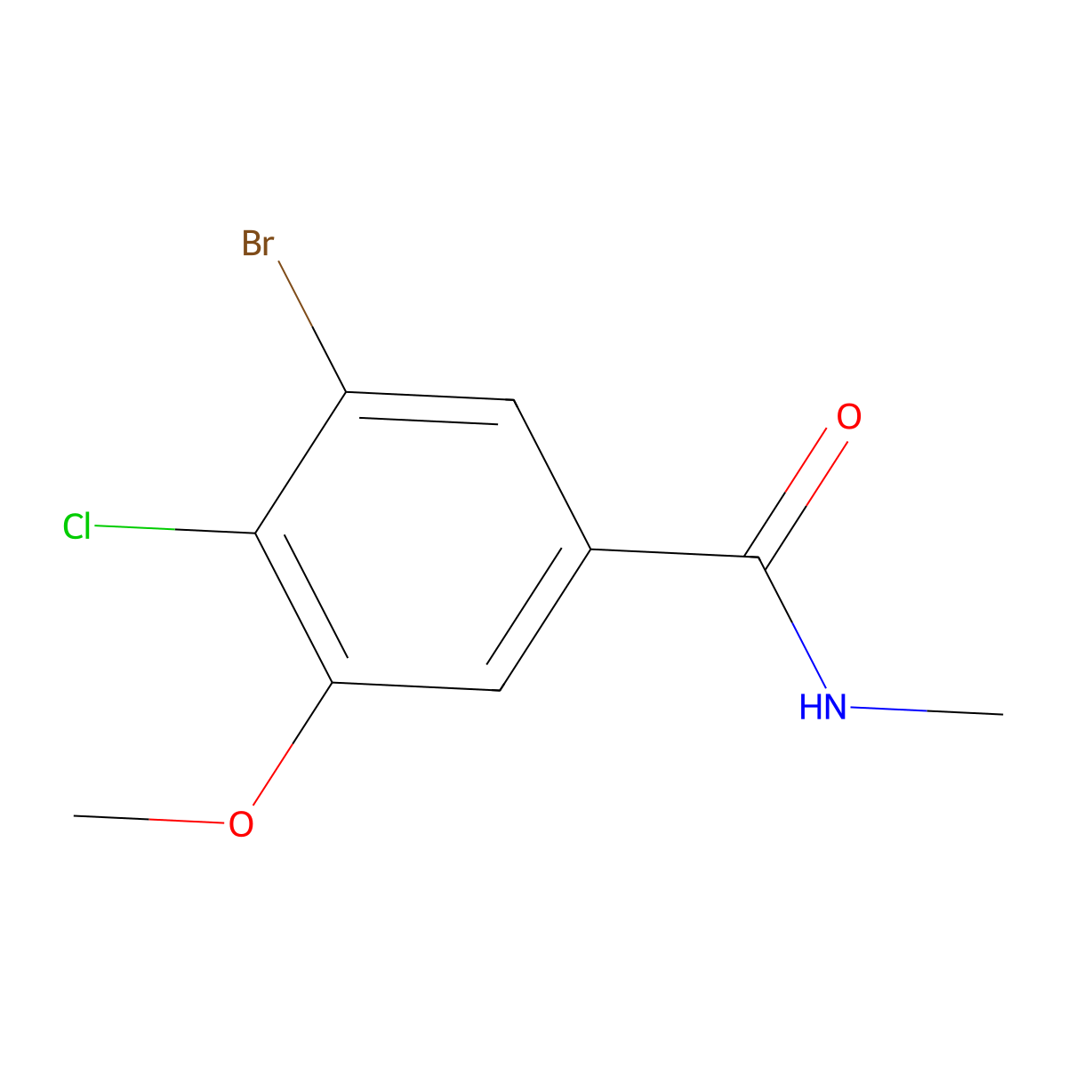 3-Bromo-4-chloro-5-methoxy-N-methylbenzamide molecular structure, CAS 2089311-47-5