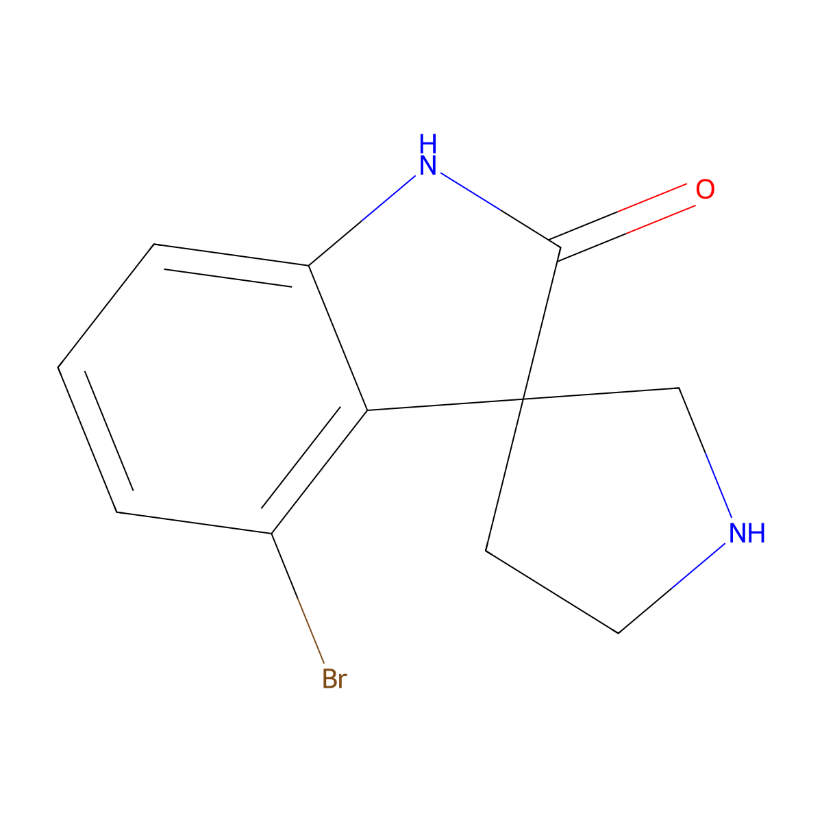 4-Bromospiro[indoline-3,3'-pyrrolidin]-2-one molecular structure, CAS 2089311-57-7