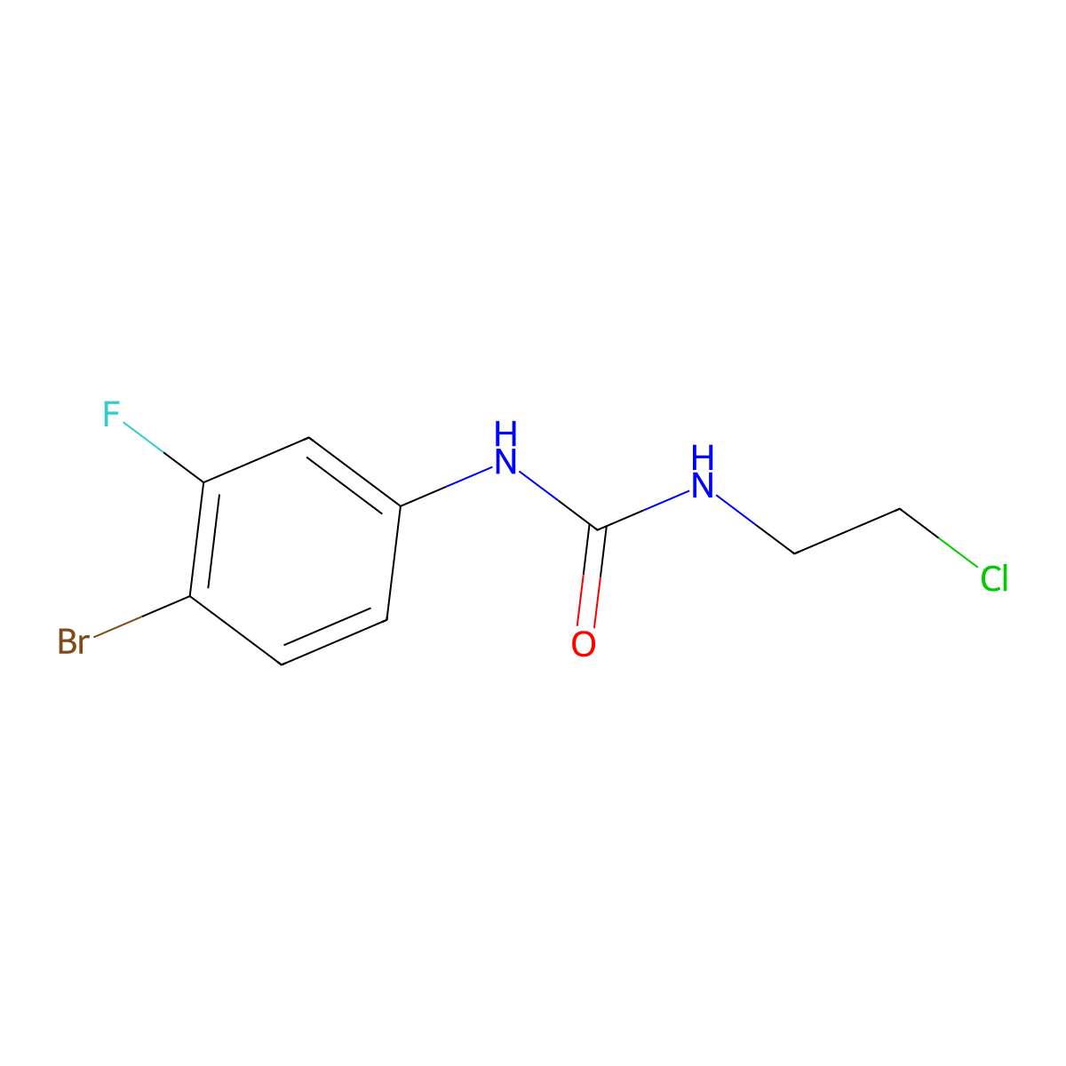 1-(4-Bromo-3-fluorophenyl)-3-(2-chloroethyl)urea molecular structure, CAS 2089312-75-2