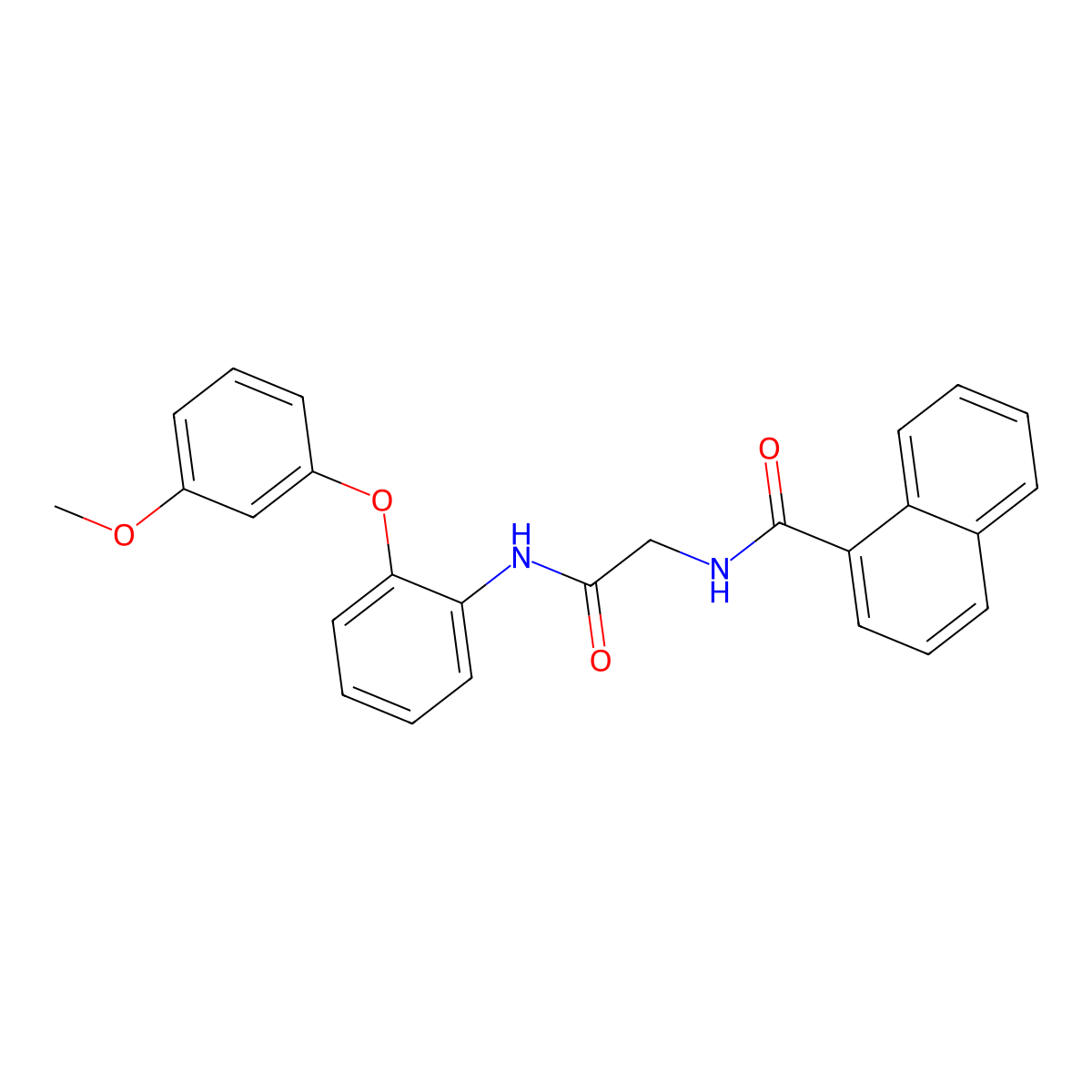 N-(2-((2-(3-Methoxyphenoxy)phenyl)amino)-2-oxoethyl)-1-naphthalenecarboxamide molecular structure, CAS 2089314-64-5