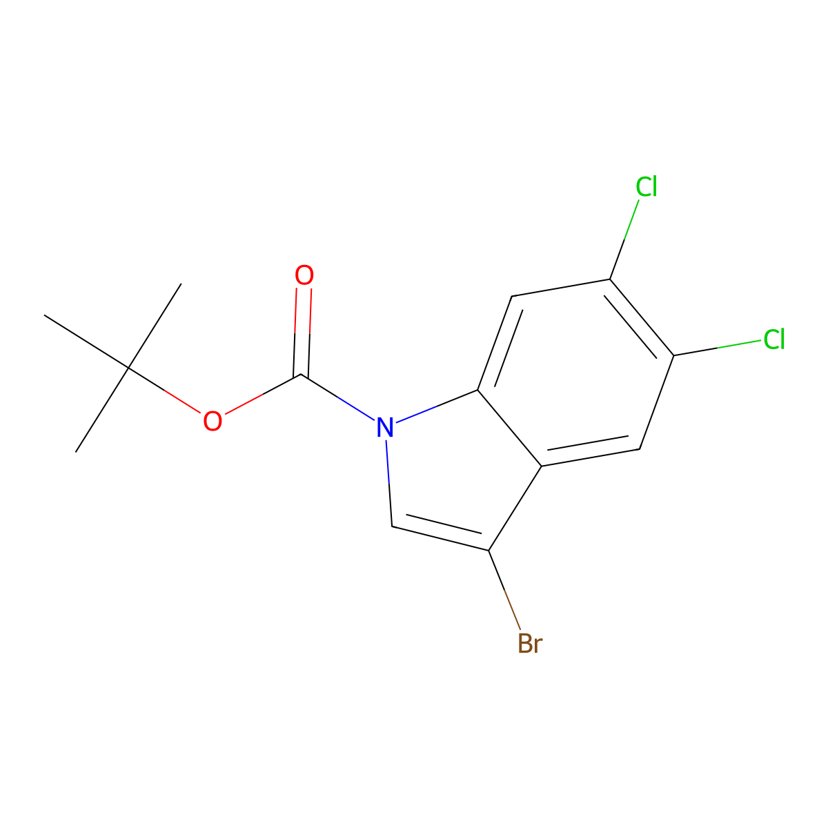 tert-Butyl 3-bromo-5,6-dichloro-1H-indole-1-carboxylate molecular structure, CAS 2089314-83-8