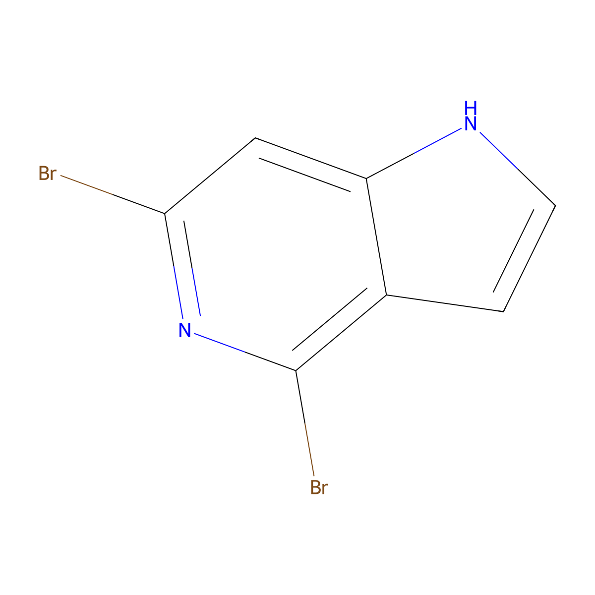 4,6-Dibromo-1H-pyrrolo[3,2-c]pyridine molecular structure, CAS 2089314-91-8