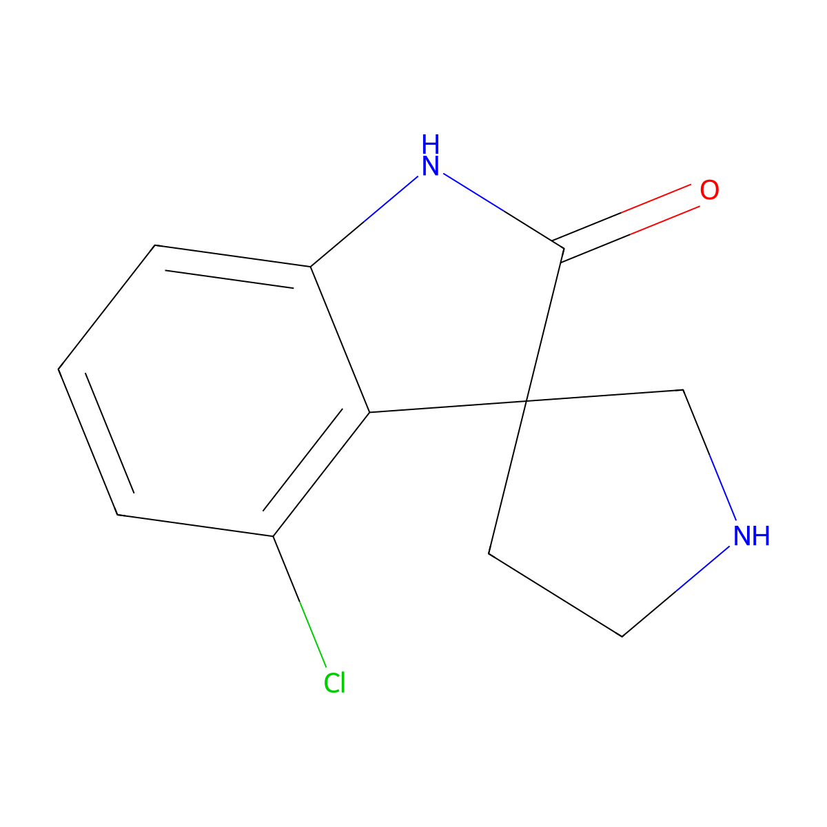 4-Chlorospiro[indoline-3,3'-pyrrolidin]-2-one molecular structure, CAS 2089314-95-2
