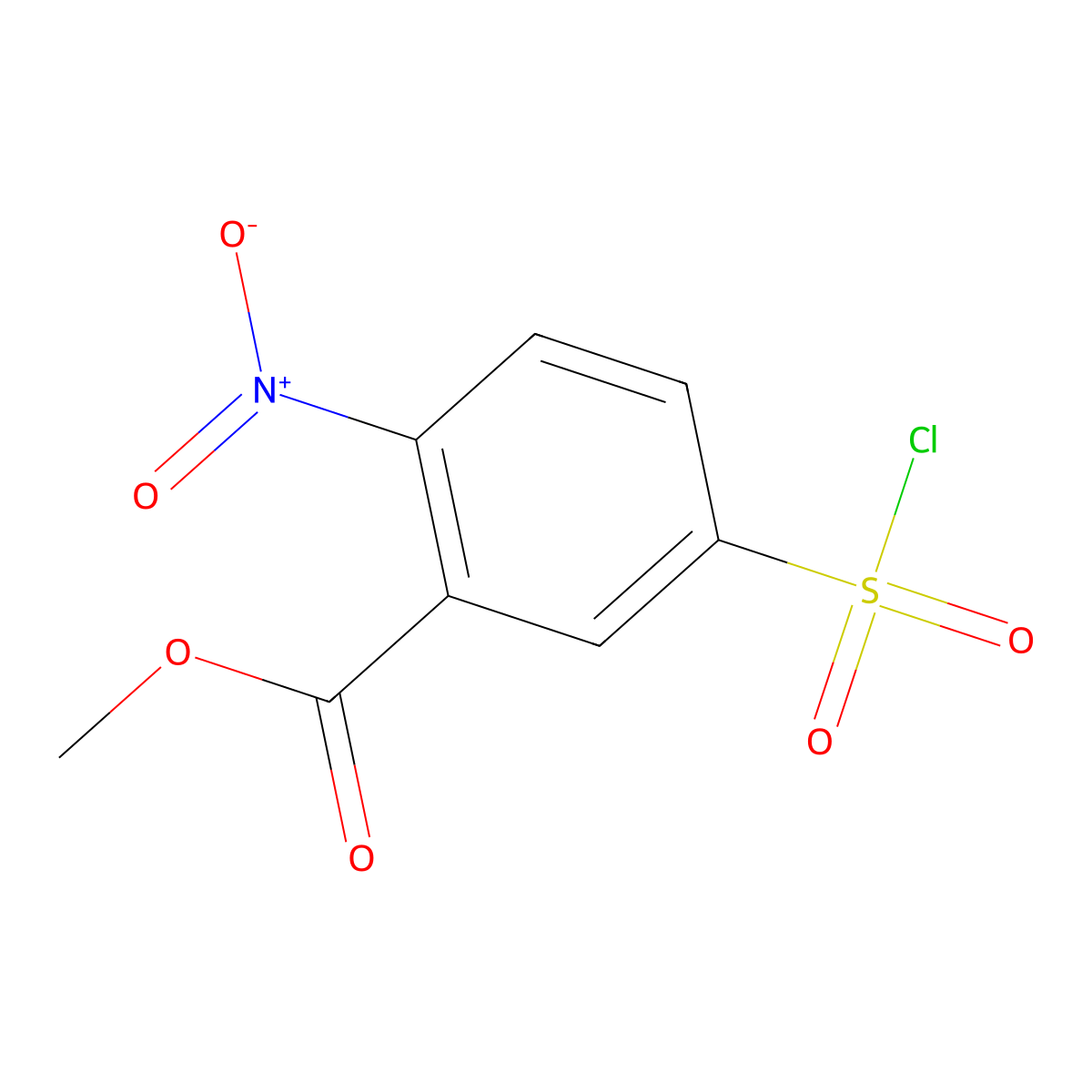 Methyl 5-(chlorosulfonyl)-2-nitrobenzoate molecular structure, CAS 2089314-98-5
