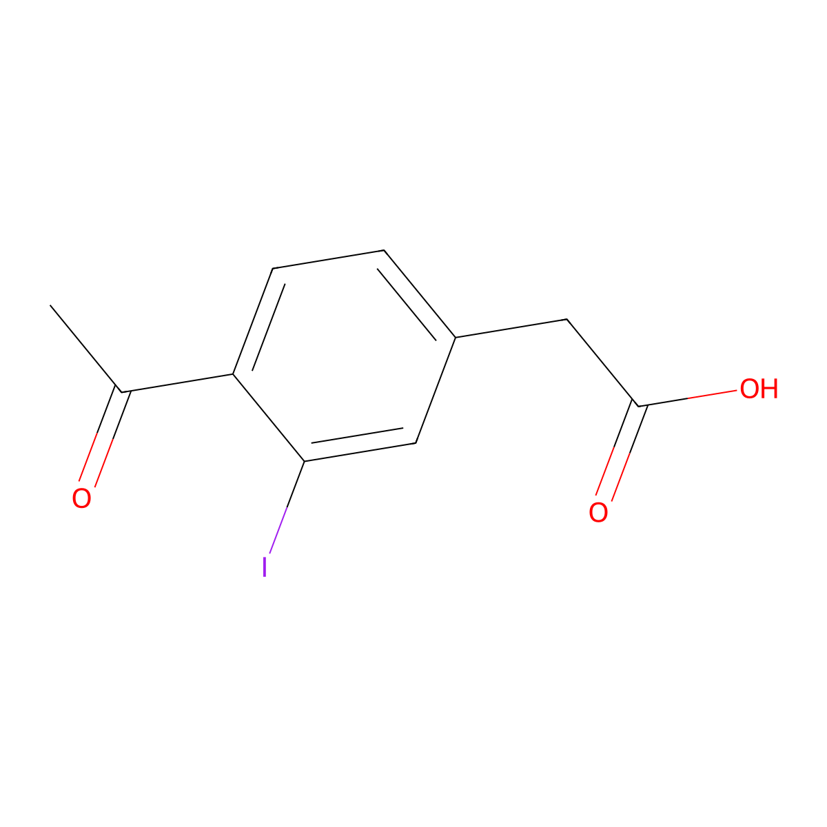 2-(4-Acetyl-3-iodophenyl)acetic acid molecular structure, CAS 2089314-99-6