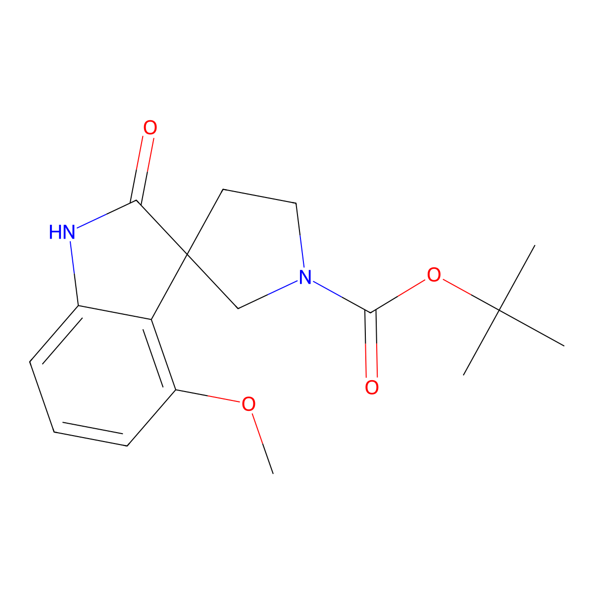 tert-Butyl 4-methoxy-2-oxospiro[indoline-3,3'-pyrrolidine]-1'-carboxylate molecular structure, CAS 2089315-17-1