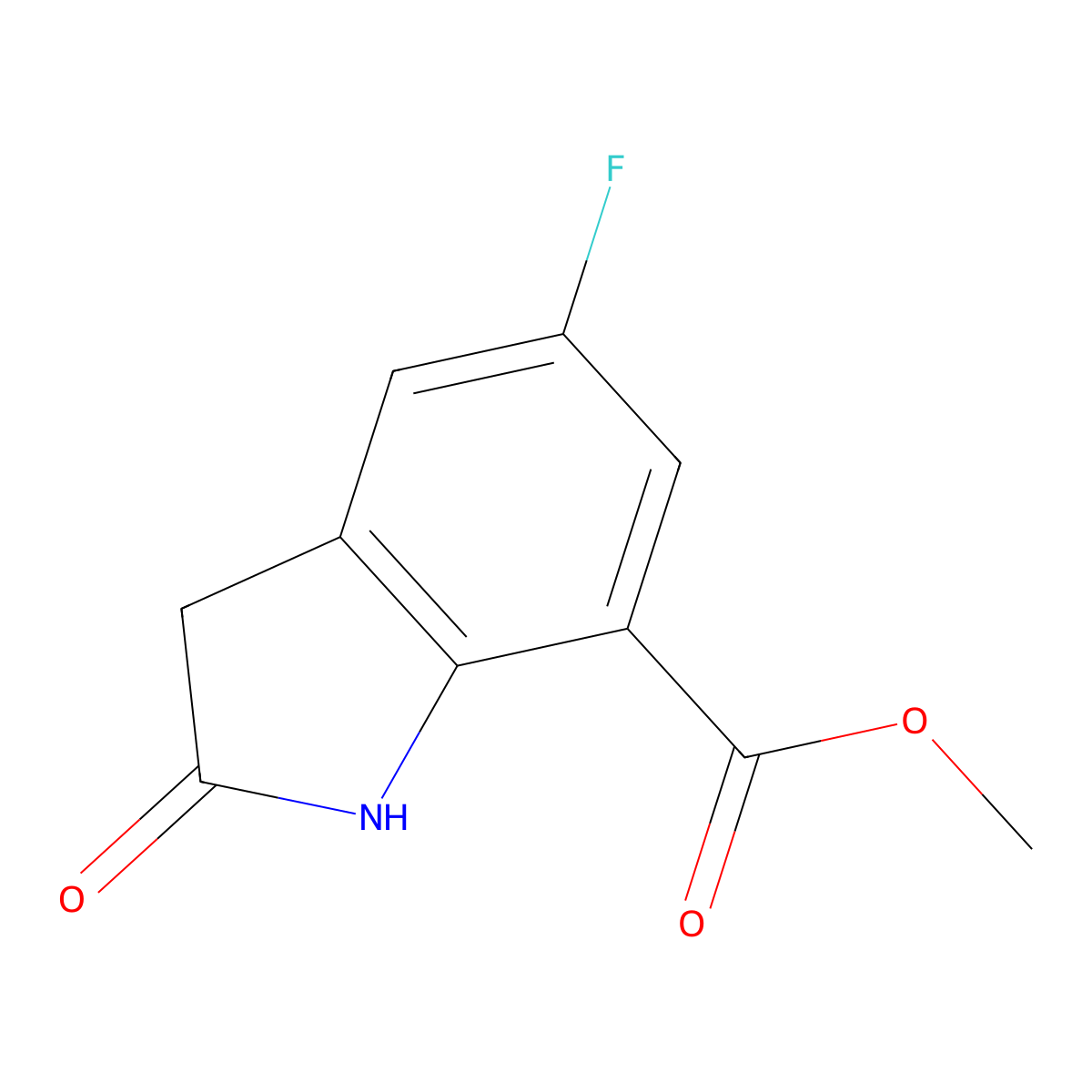 Methyl 5-fluoro-2-oxoindoline-7-carboxylate molecular structure, CAS 2089315-32-0